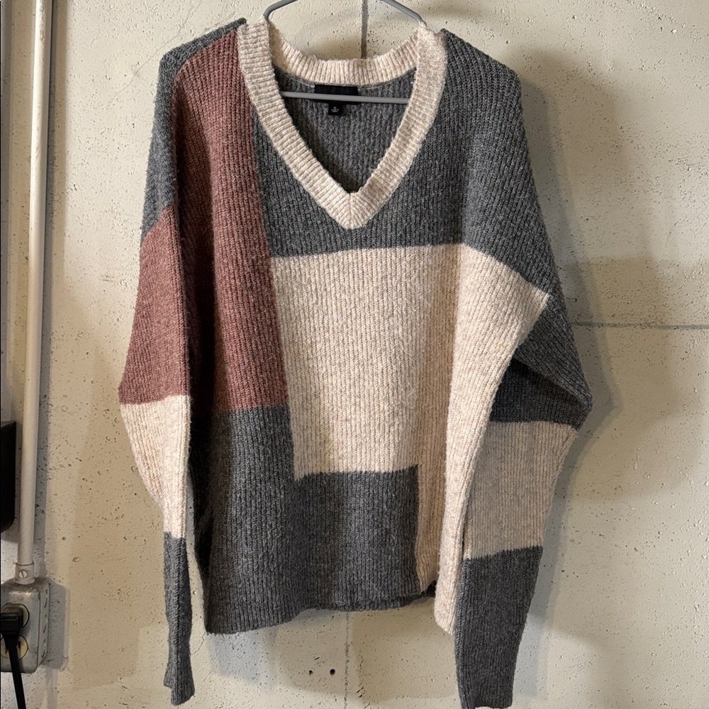 Colorblock V-Neck Sweater